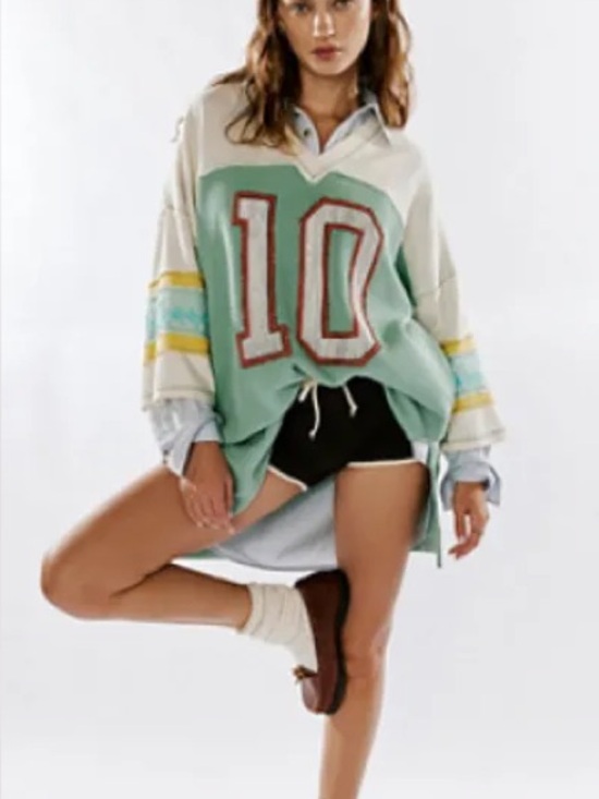 Free People Tops - Free People We The Free Gameplan Tee Size Small Oversized T Shirt Jersey Top